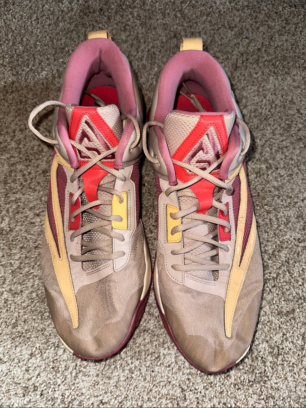 Nike Men’s Athletic Shoes in Beige, Pink & Yellow